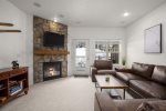 Living Room with Gas Fireplace and TV 